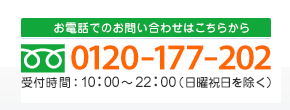 お電話でのお問い合わせはこちら 0120-177-202